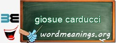 WordMeaning blackboard for giosue carducci